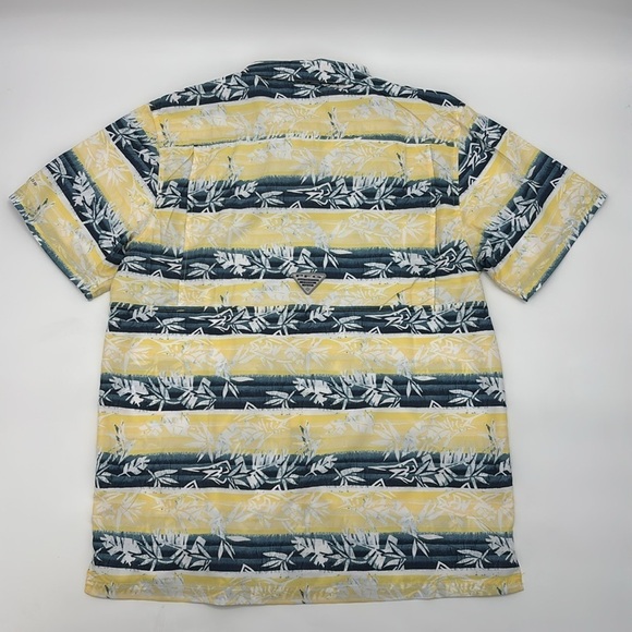 Columbia Men's PFG Omni-Shade Super Slack Tide Camp Shirt yellow/blue size M - Picture 7 of 12